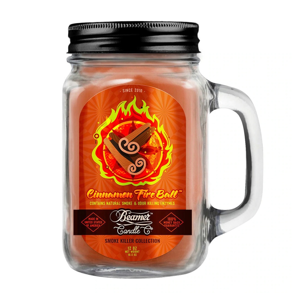Beamer Candle Co. 12oz Glass Mason Jar -Cinnamon Fireball