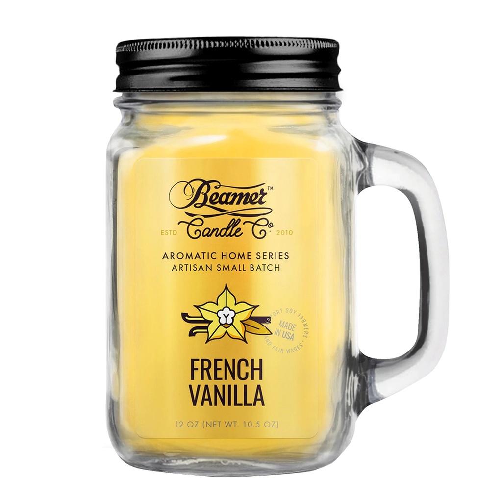 Beamer Candle Co. Pot en verre de 12 oz - Vanille française