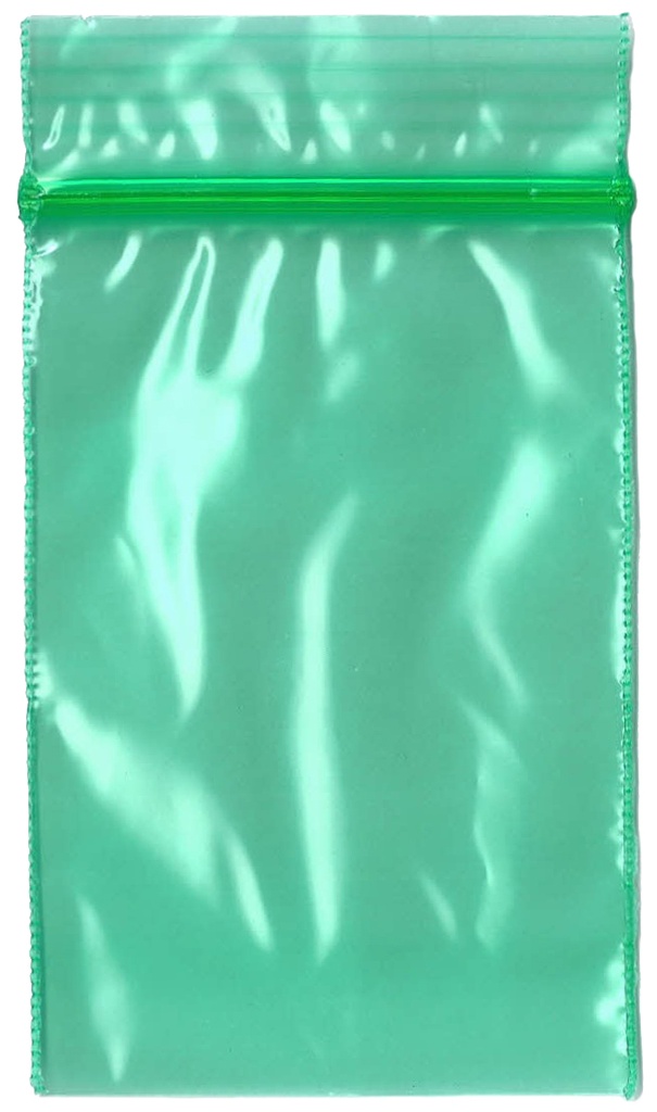 Green 1.25x1.25 Inch Plastic Baggies 100 pcs.