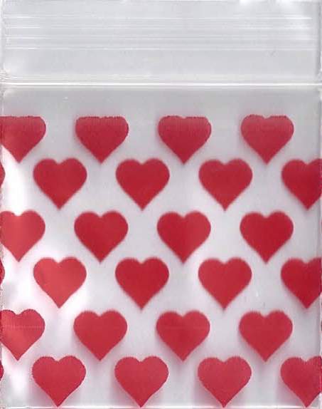 Hearts 1x1 Inch Plastic Baggies 1000 pcs.