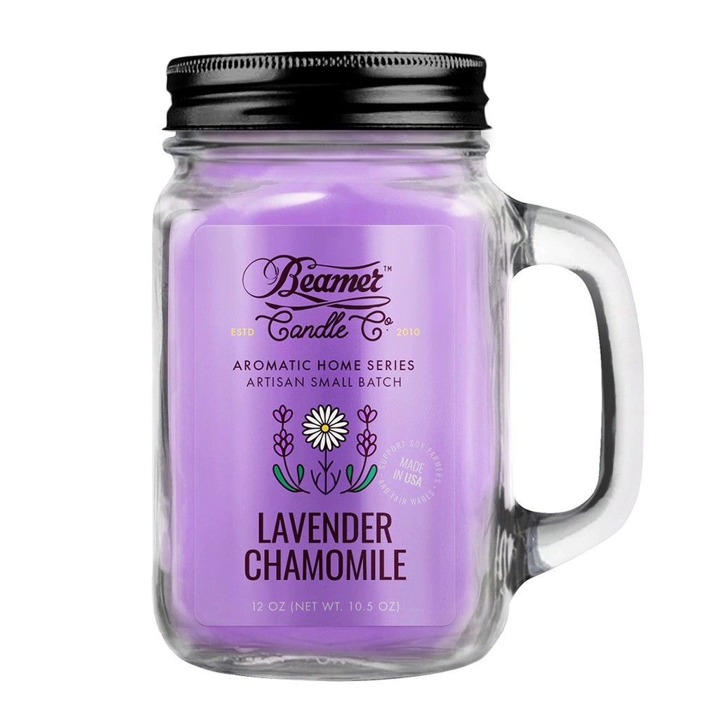 Beamer Candle Co. 12oz Glass Mason Jar - Lavender & Chamomile