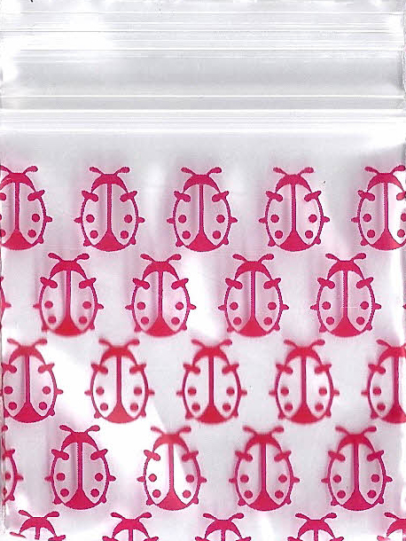 Lady Bug 1.5x1.5 Inch Plastic Baggies 100 pcs.