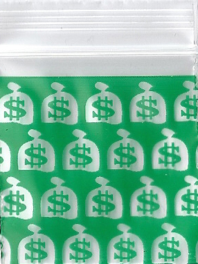 Money Bags 1.25x1.25 Inch Plastic Baggies 100 pcs.
