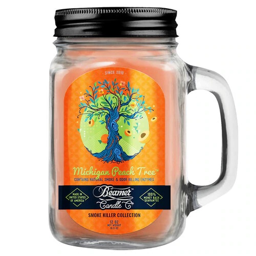 Beamer Candle Co. 12oz Glass Mason Jar - Michigan Peach Tree