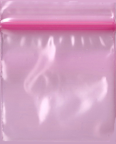 Sacs en plastique rose de 1x1 pouce, 100 pièces.