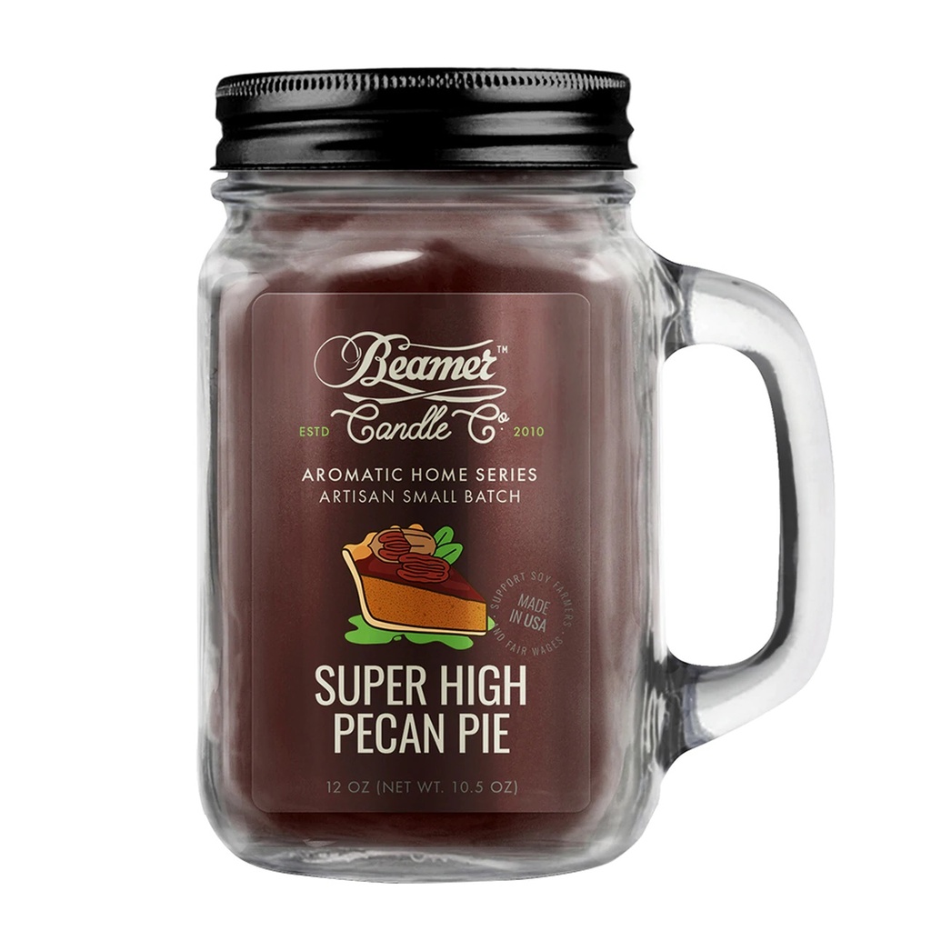 Beamer Candle Co. Pot en verre de 12 oz - Super High Pecan Pie