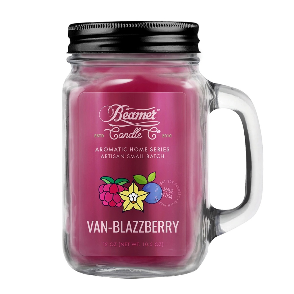 Beamer Candle Co. Pot en verre de 12 oz - Van-Blazzberry