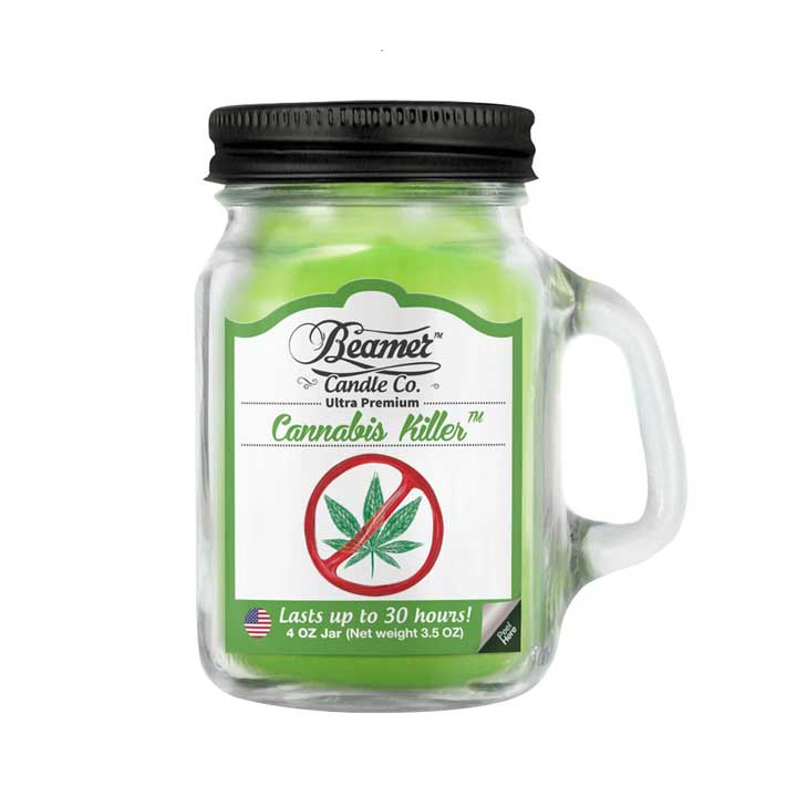 Beamer Candle Co. Pot Mason Jar en verre de 4 oz - Tueur de cannabis