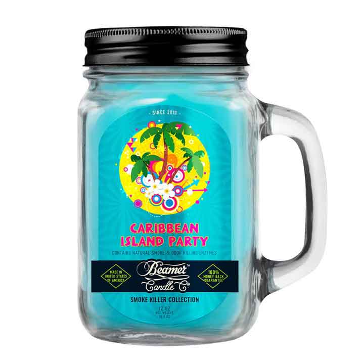 Beamer Candle Co. 12oz Glass Mason Jar -  Caribbean Island Party