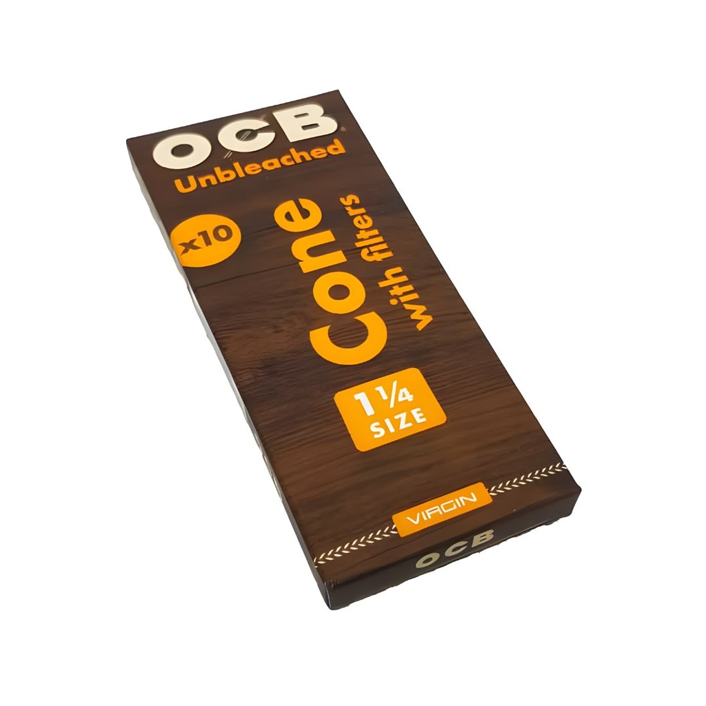 OCB Virgin Cone with Filters 1 1/4 79mm - Unbleachead - Pack of 6