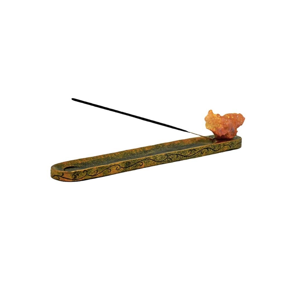 Orange Quartz Crystal Incense Holder