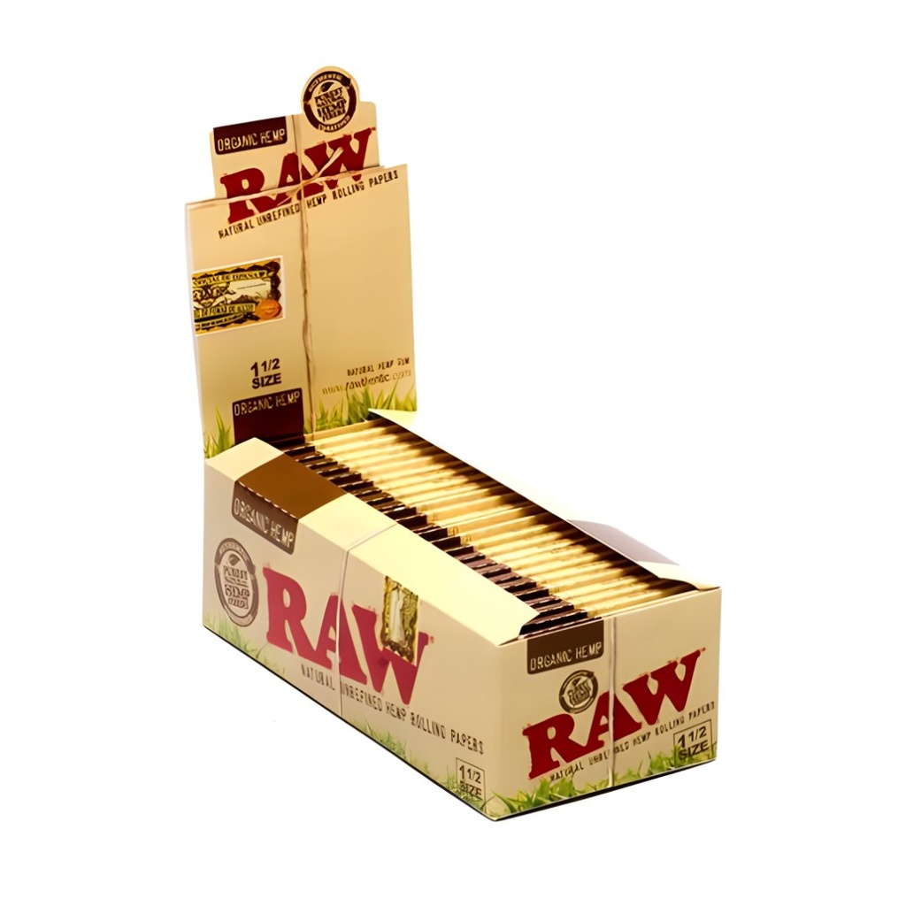 Raw Organic Hemp 1 1/2 Rolling Papers Box (25 Packs)