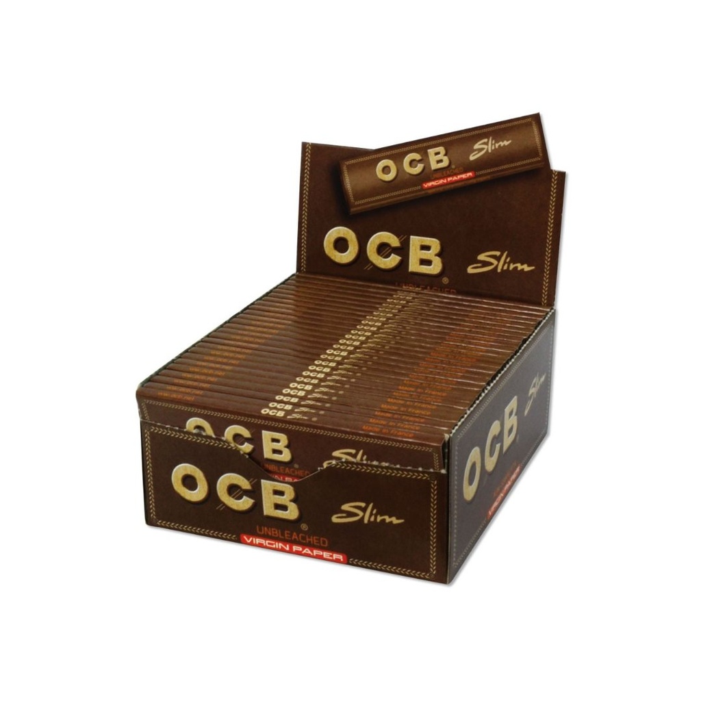 OCB Unbleached King Size Slim 110mm Rolling Papers Box (50 Packs)