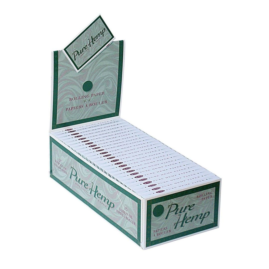 Pure Hemp Single Width Single Window 70mm Rolling Papers Box (50 Packs)