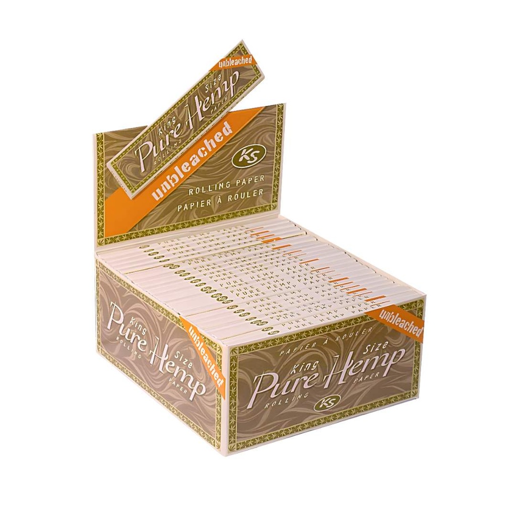 Pure Hemp King Size Unbleached 110mm Rolling Papers Box of 50 packs