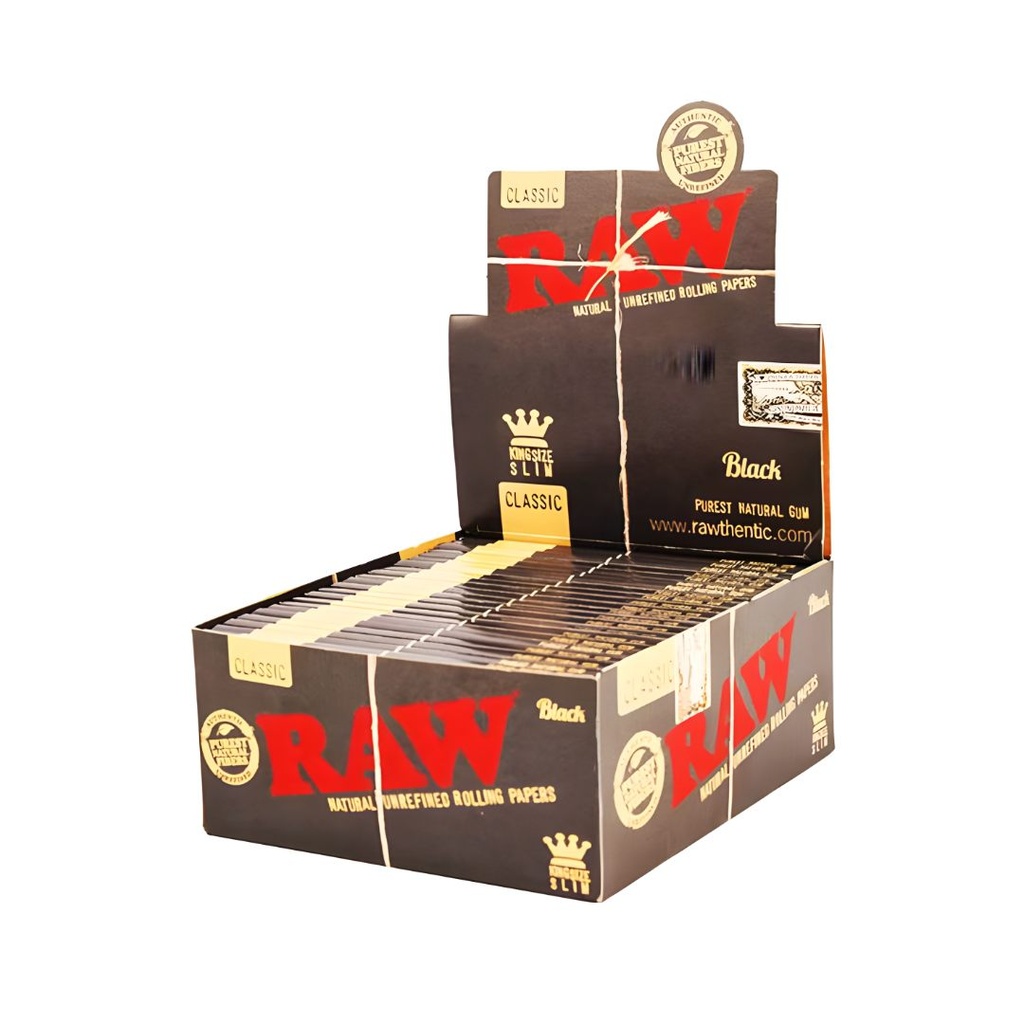 Raw Black King Size Slim 110mm Rolling Papers Box