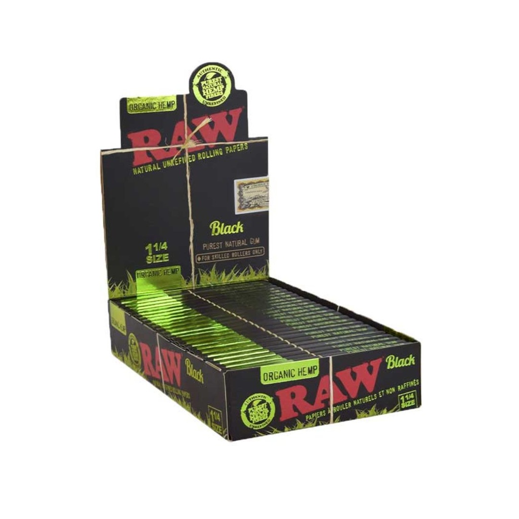 Raw Black Organic Hemp 79mm Rolling Papers - Box of 24