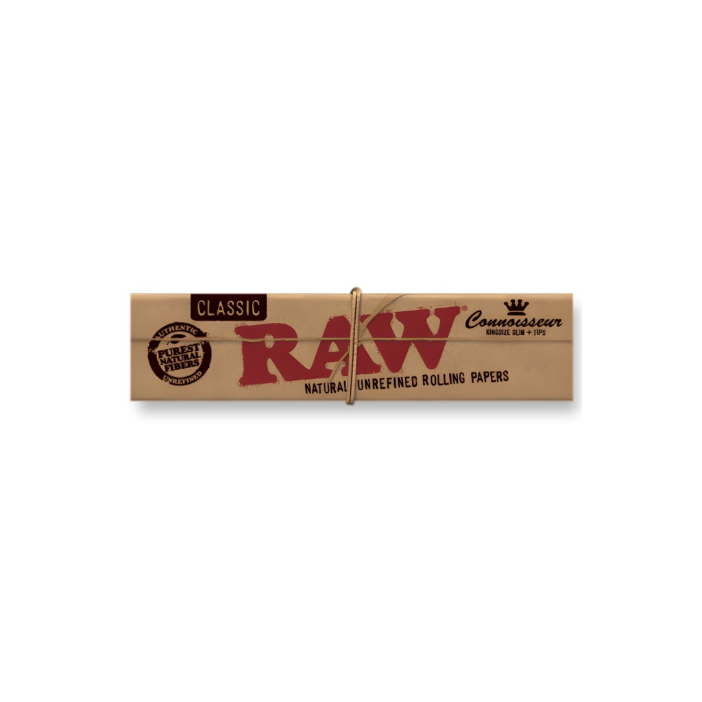 Raw Classic King Size Slim Connoisseur 110mm Rolling Paper with Tips