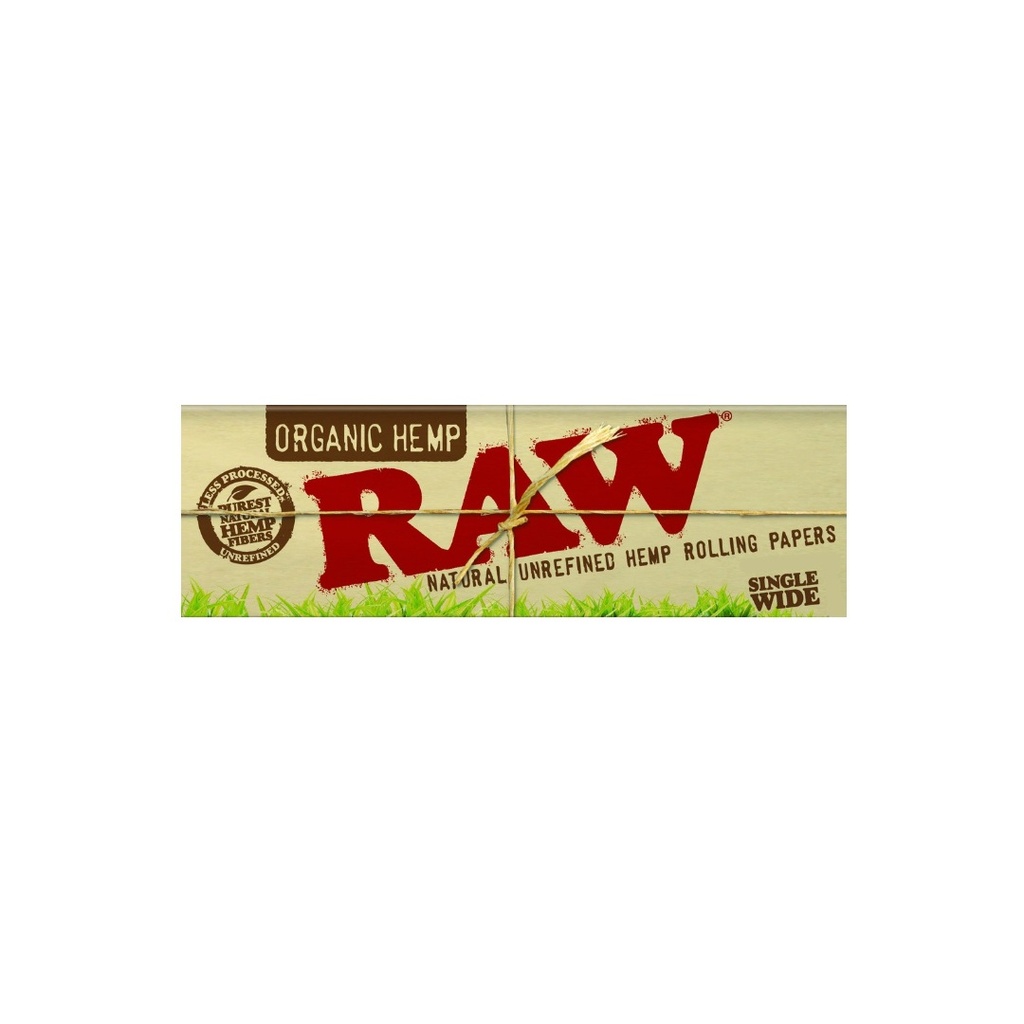 Boîte de papier à rouler Raw Organic Hemp Single Width Single Window 70mm (50 paquets)