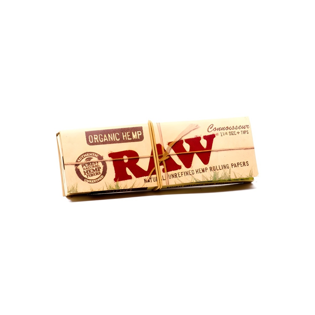 Raw Organic Hemp Connoisseur 1 1/4 Rolling Papers with Tips