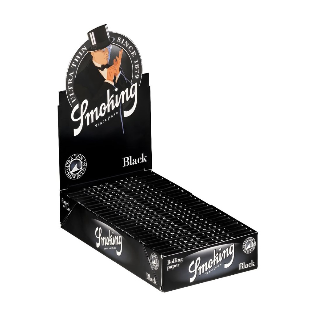 Smoking Black 1 1/4 Rolling Papers 79mm Box of 25 Packs