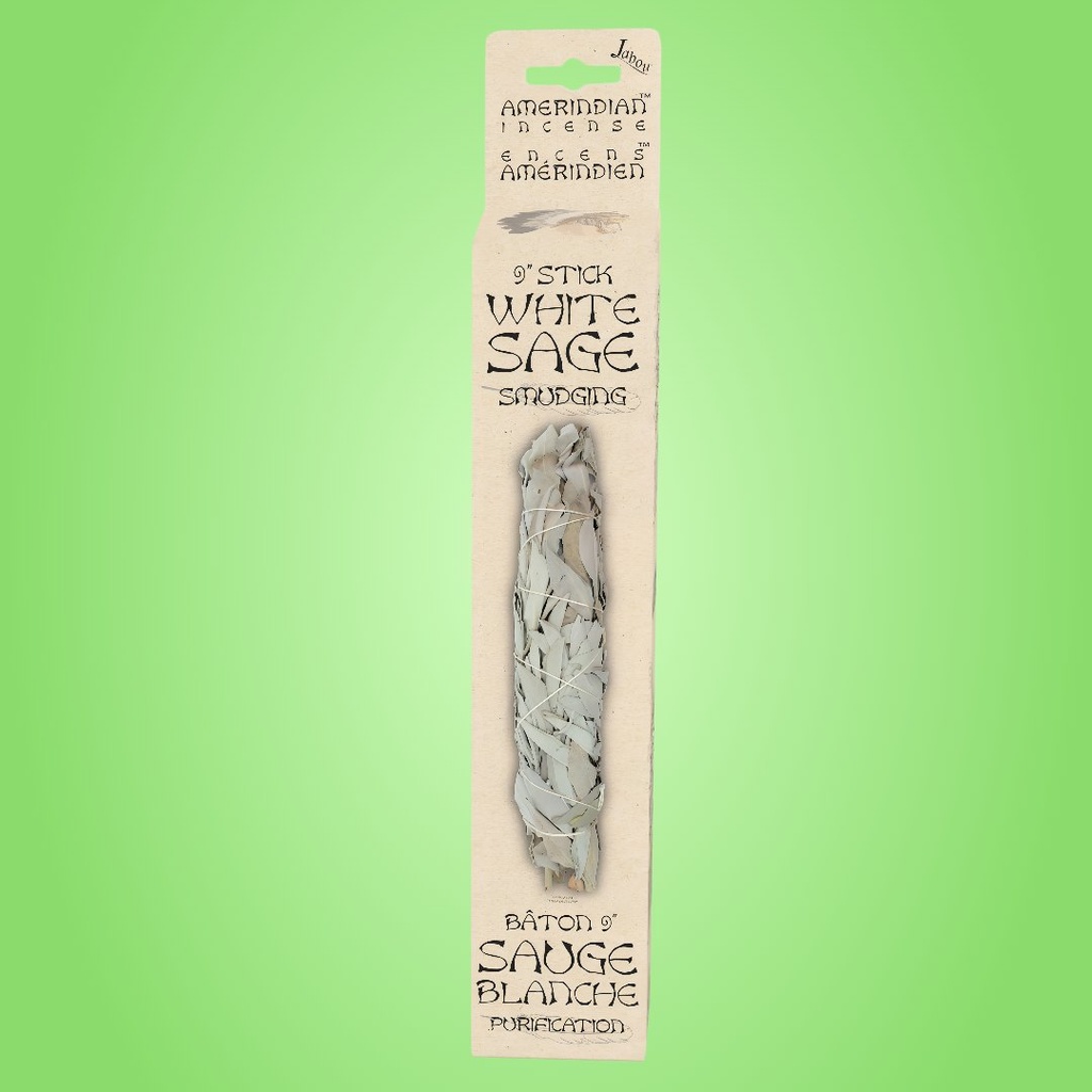 9 Inch White Sage Smudge Stick Incense by Jabou