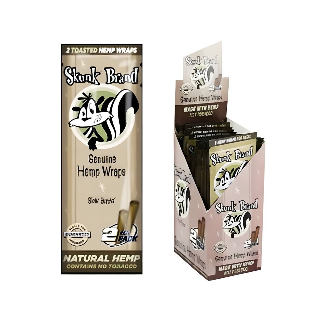 Boîte de 20 paquets de véritables feuilles de chanvre de la marque Skunk.