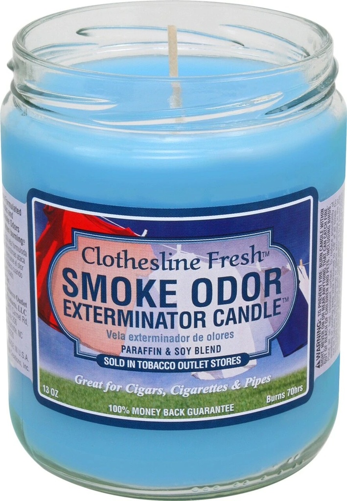 Smoke Odor Exterminator Candle - 13 oz -  Clothesline Fresh