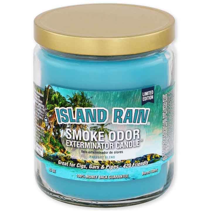 Bougie exterminatrice d'odeur de fumée - 13 oz - Pluie des îles