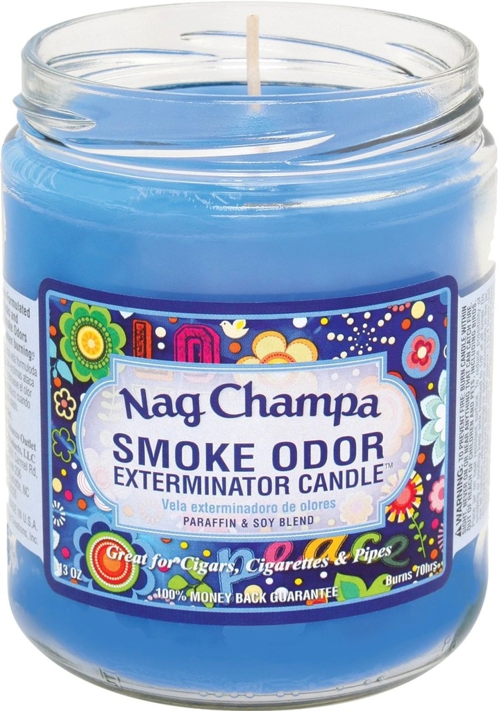 Bougie Éliminatrice d’Odeurs de Fumée – Nag Champa – 13 oz