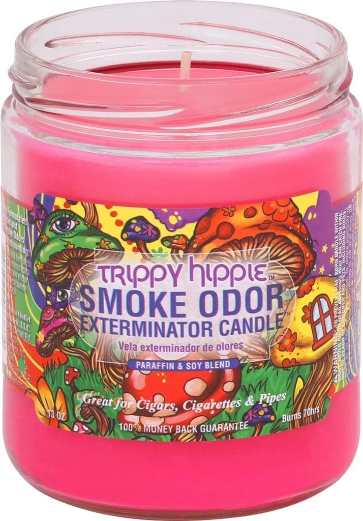 Bougie exterminatrice d'odeur de fumée - 13 oz - Trippy Hippie