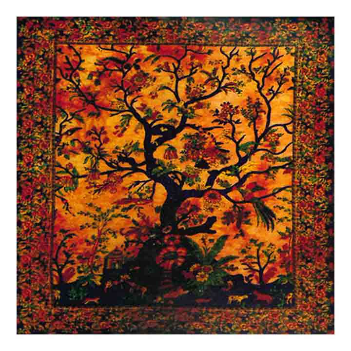Tapestry Red Psychedelic Tree of Life