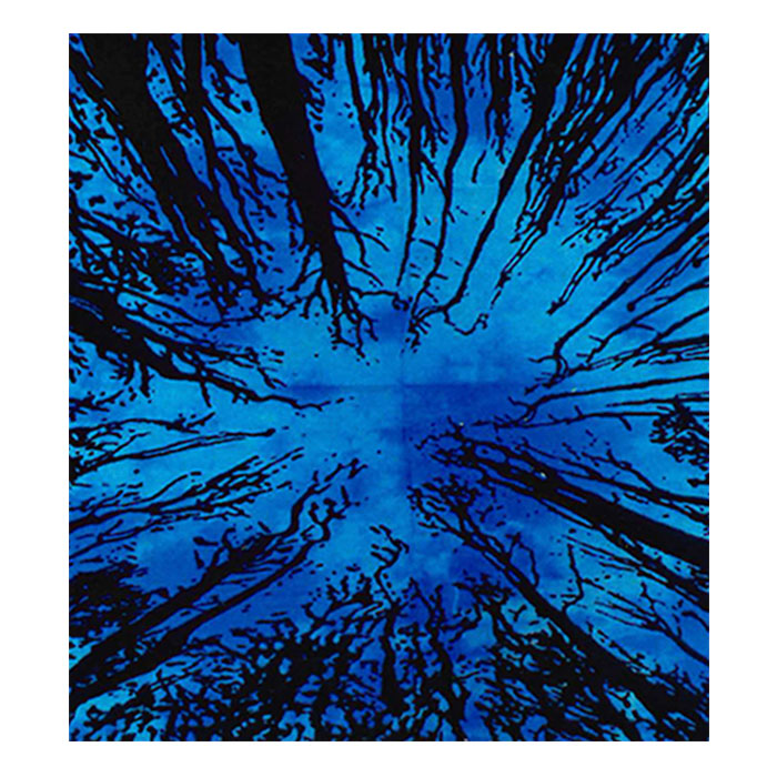 Tapestry Blue Psychedelic Forest