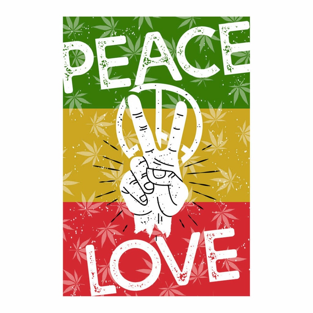 Tapestry Peace and Love Rasta 24x36