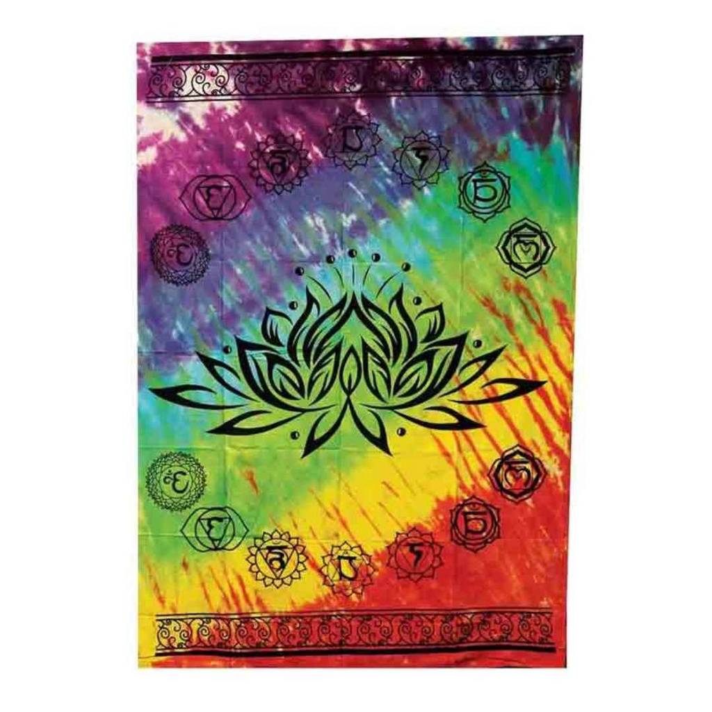 Tapestry Lotus Chakras Tye Dye 55x85