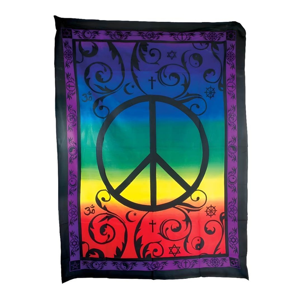 Tapestry Peace Rainbow Tye Dye 55x85