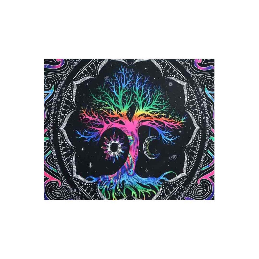 UV Light Reactive Tapestry Tree of Life  51x59