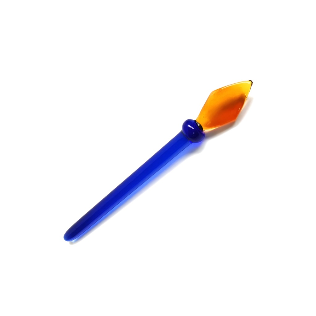 Blue Wand with Sun Diamond Glass Dabber Tool