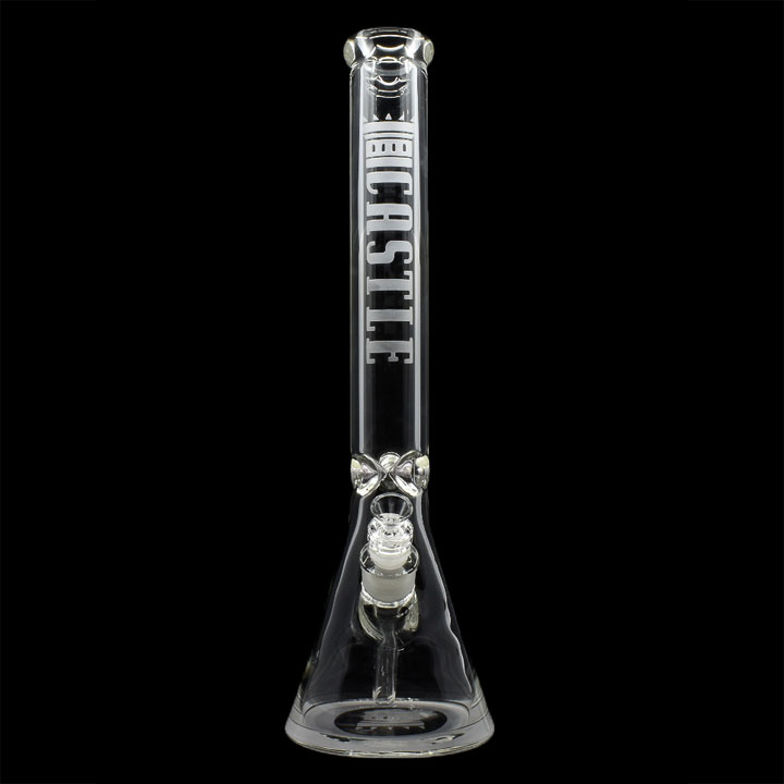 18 Inch 9mm Clear Beaker Bong with Ultra Thick Base from Castle Glass