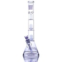 Bong à bec clair de 17 pouces avec double pommeau de douche et base épaisse de Castle Glass