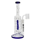 10 Inch Glass Rig with Vertical Inline Perc and Color Accents from Castle Glass