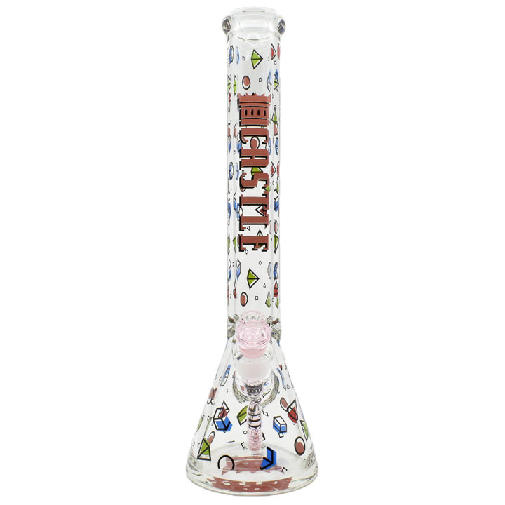 18 pouces 9mm Formes Beaker Bong avec une base épaisse de Castle Glass