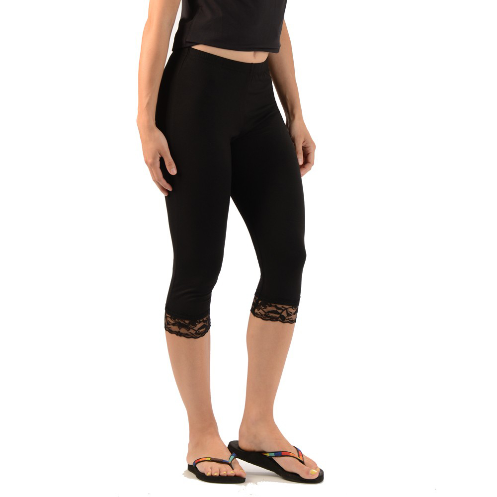 Leggings en dentelle 3/4 en bambou pour femmes -- Eco-Essentiels