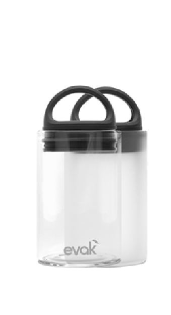 1 Mini Evak Frosted Glass Storage Container with Air-Tight Lids 6 oz