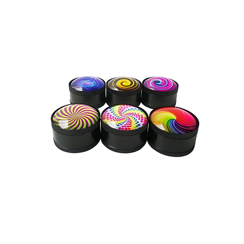 3 Piece Psychedelic Metal Grinders - 52 x 38 mm