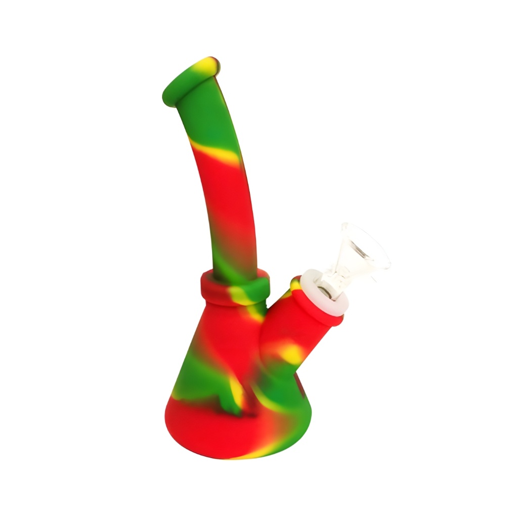 Small Silicone Bong with Glass Bowl