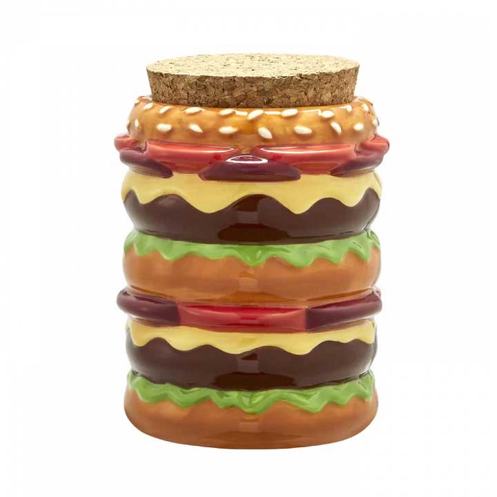 Cheeseburger Ceramic Stash Jar