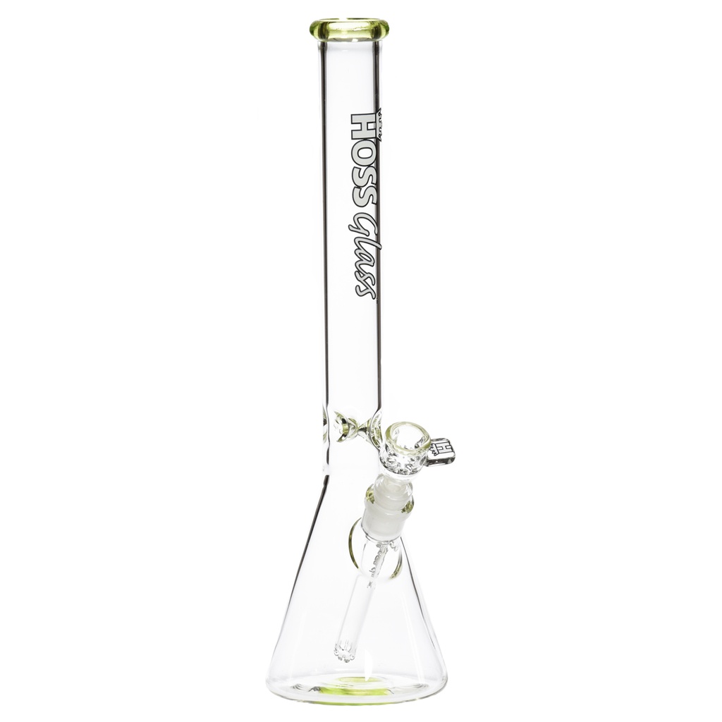 Hoss Glass 16 Inch 5mm Beaker Bong Slim Tube and Color Accents H127