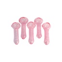 4 Inch Glass Handpipe Pink with Spiral - 1019BB Pink