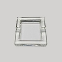 Cenicero de Cristal Cuadrado de Bordes Rectos y Elegante